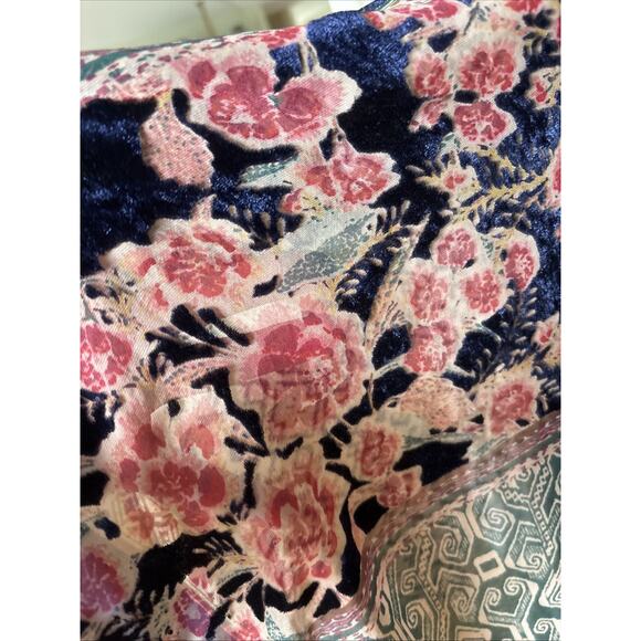 ANTHROPOLOGIE Frida Akemi + Kin Burnout silk Velvet Kimono tunic O/S Multi clr - Picture 10 of 16